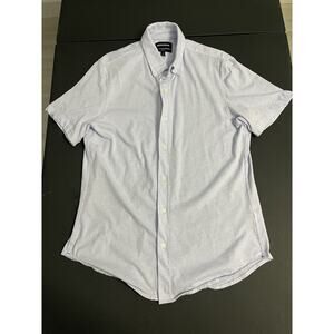 Bonobos Large Adult Button Shirt Slim Fit Blue Casual Soft Short Sleeve Mens